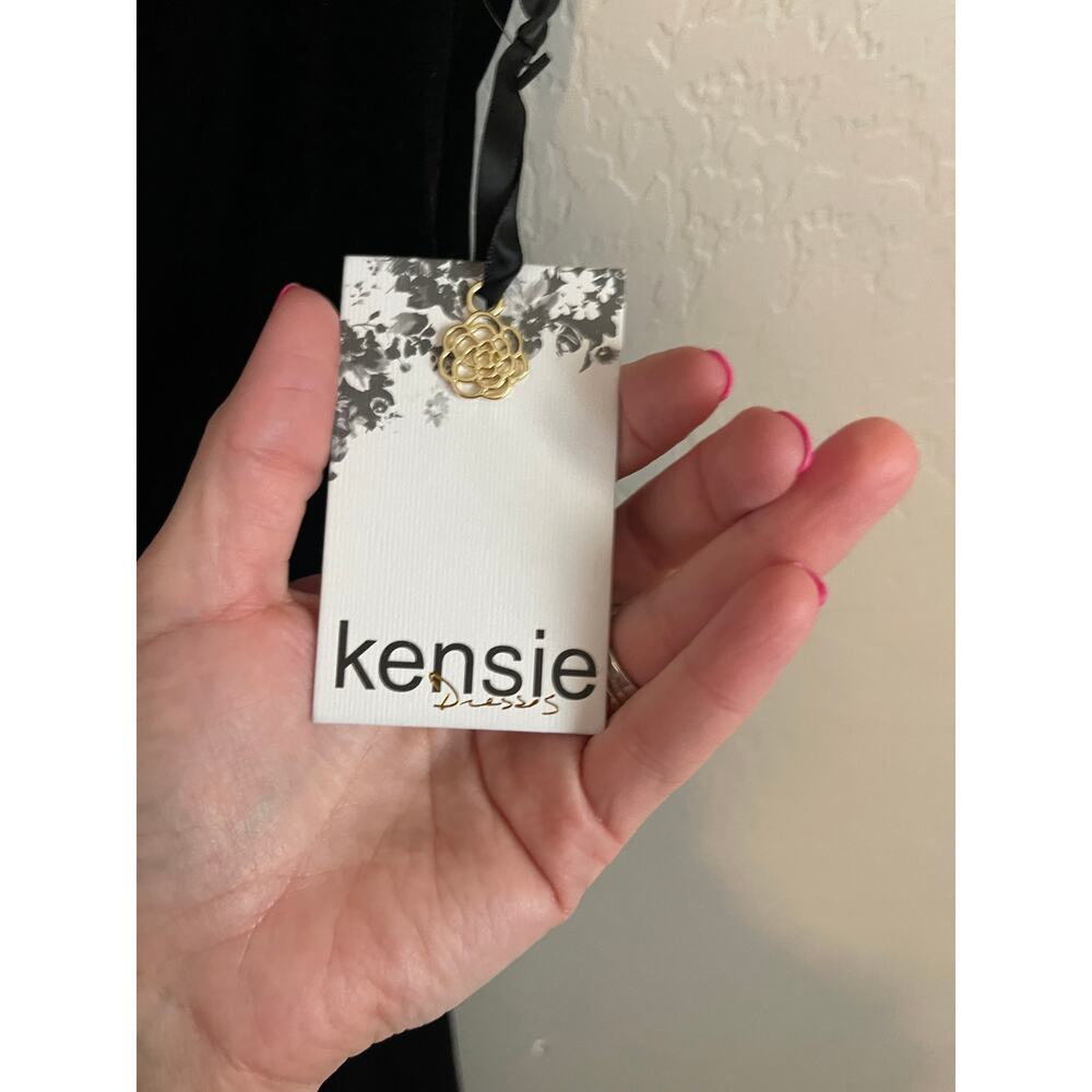 Kensie Women's Black Cowlneck Sleeveless Velvet Dress - 8 - Picture 6 of 8